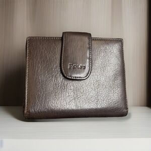 Vintage Men Rolfs Cowhide Leather Bifold Wallet Brown Coin Purse Snap 4.25x5.25"